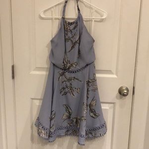 Tularosa lavender Floral halter blackless dress M